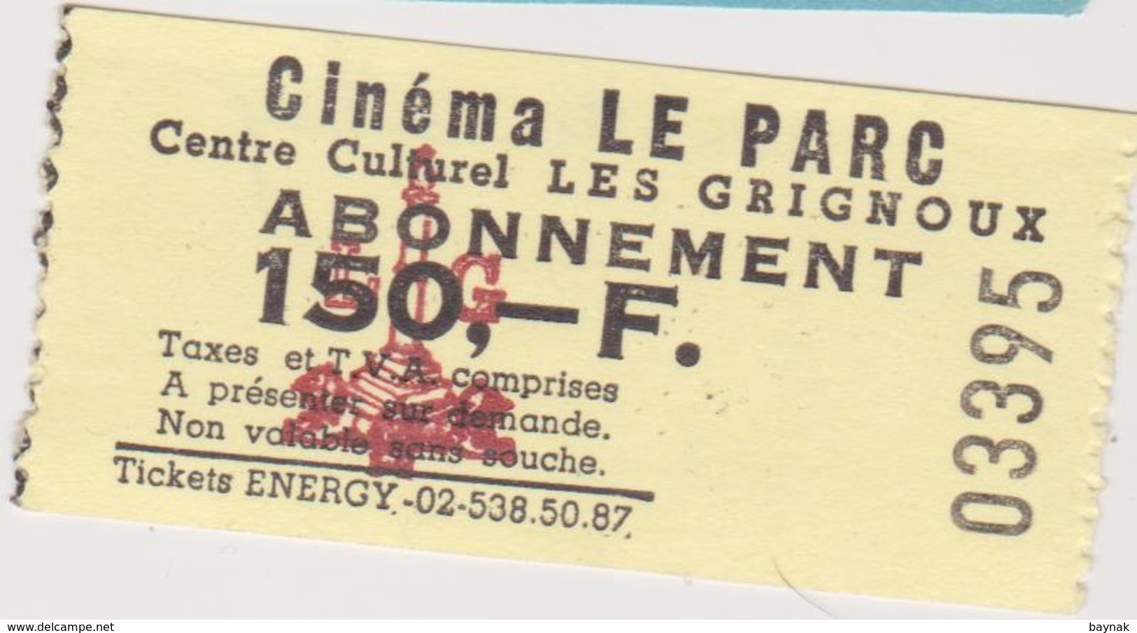 LIEGE, BELGIE  --  CINEMA LE PARC --  19 X  CINEMA  TICKET