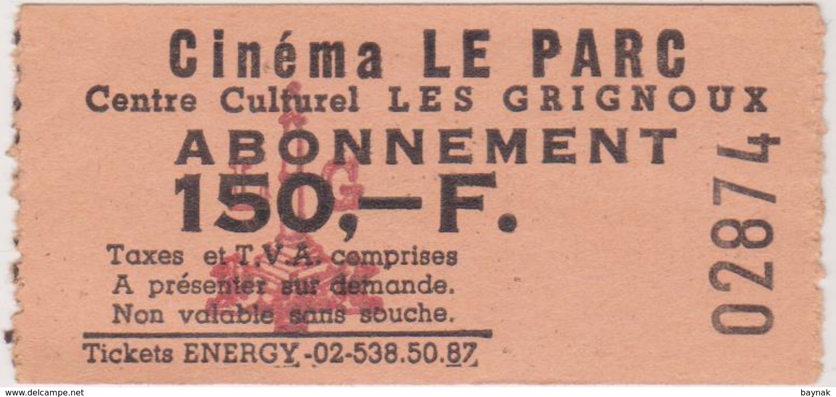 LIEGE, BELGIE  --  CINEMA LE PARC --  19 X  CINEMA  TICKET