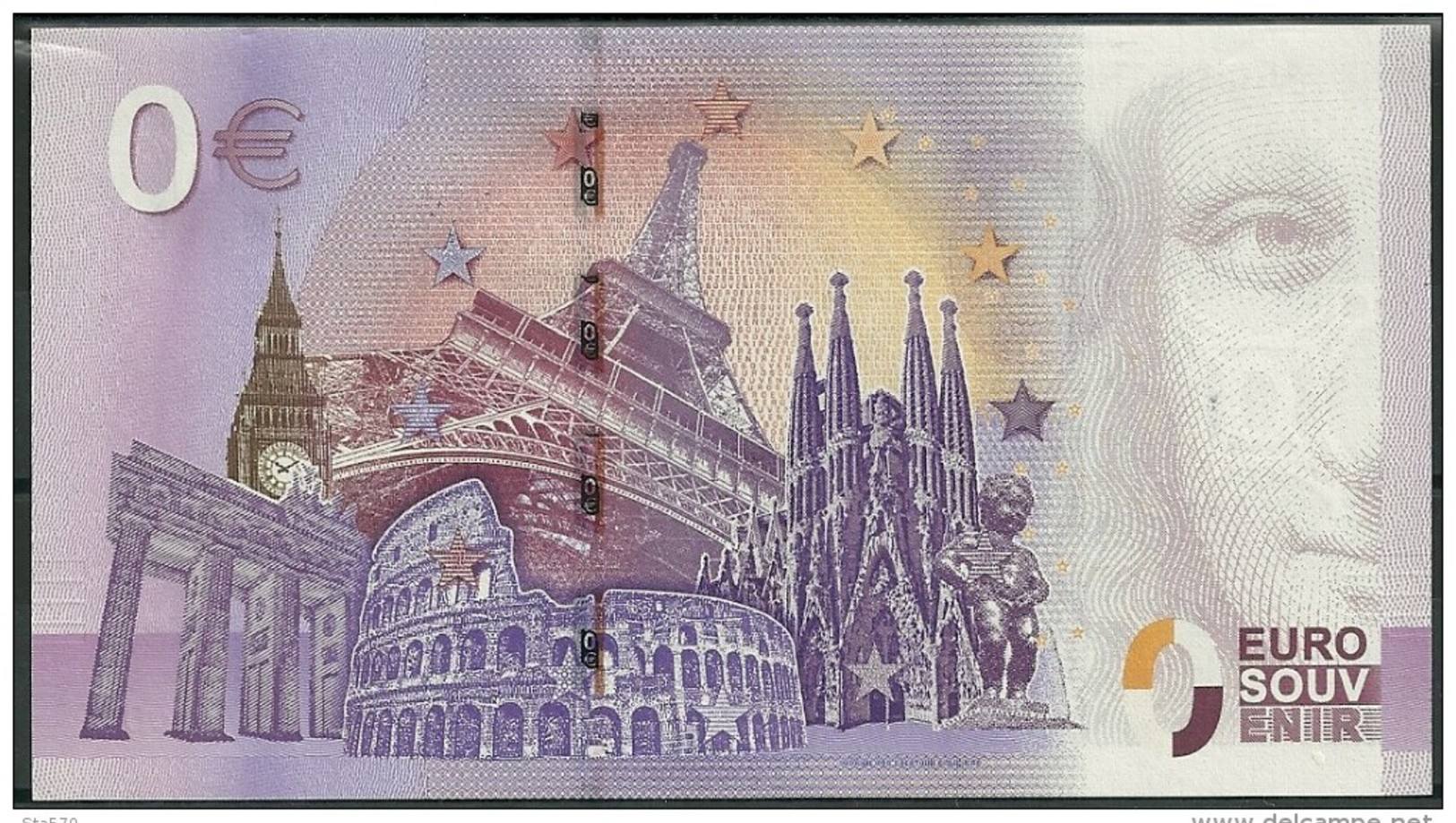 Billet Touristique 0 Euro 2016   Paris  Arc De Triomphe,Tour Eiffel,  Notre Dame - Private Proofs / Unofficial