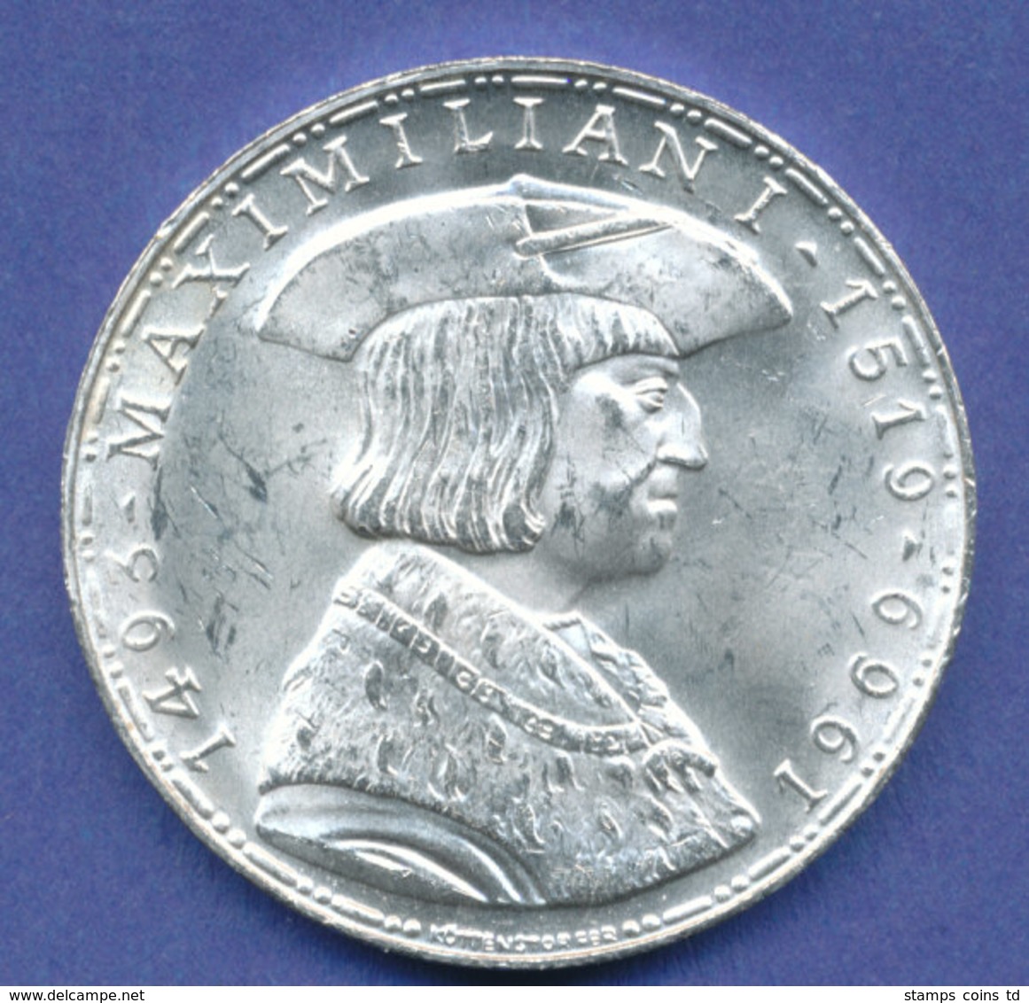 Österreich 50-Schilling Silber-Gedenkmünze 1969, Kaiser Maximilian I. - Autriche