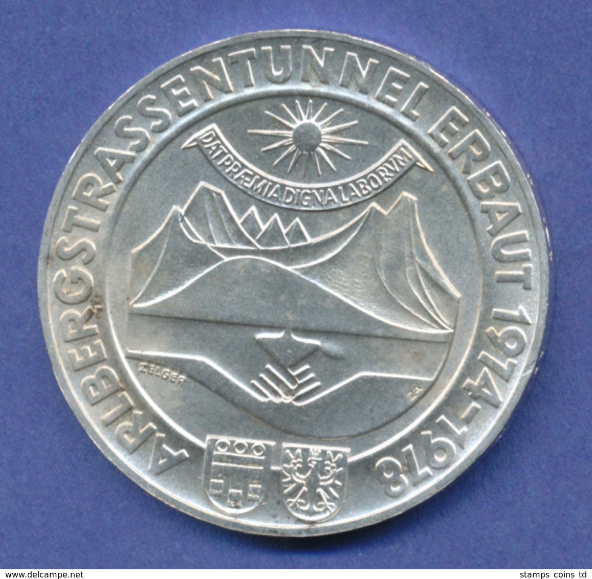 Österreich 100-Schilling Silber-Gedenkmünze 1978, Arlberg-Straßentunnel - Autriche