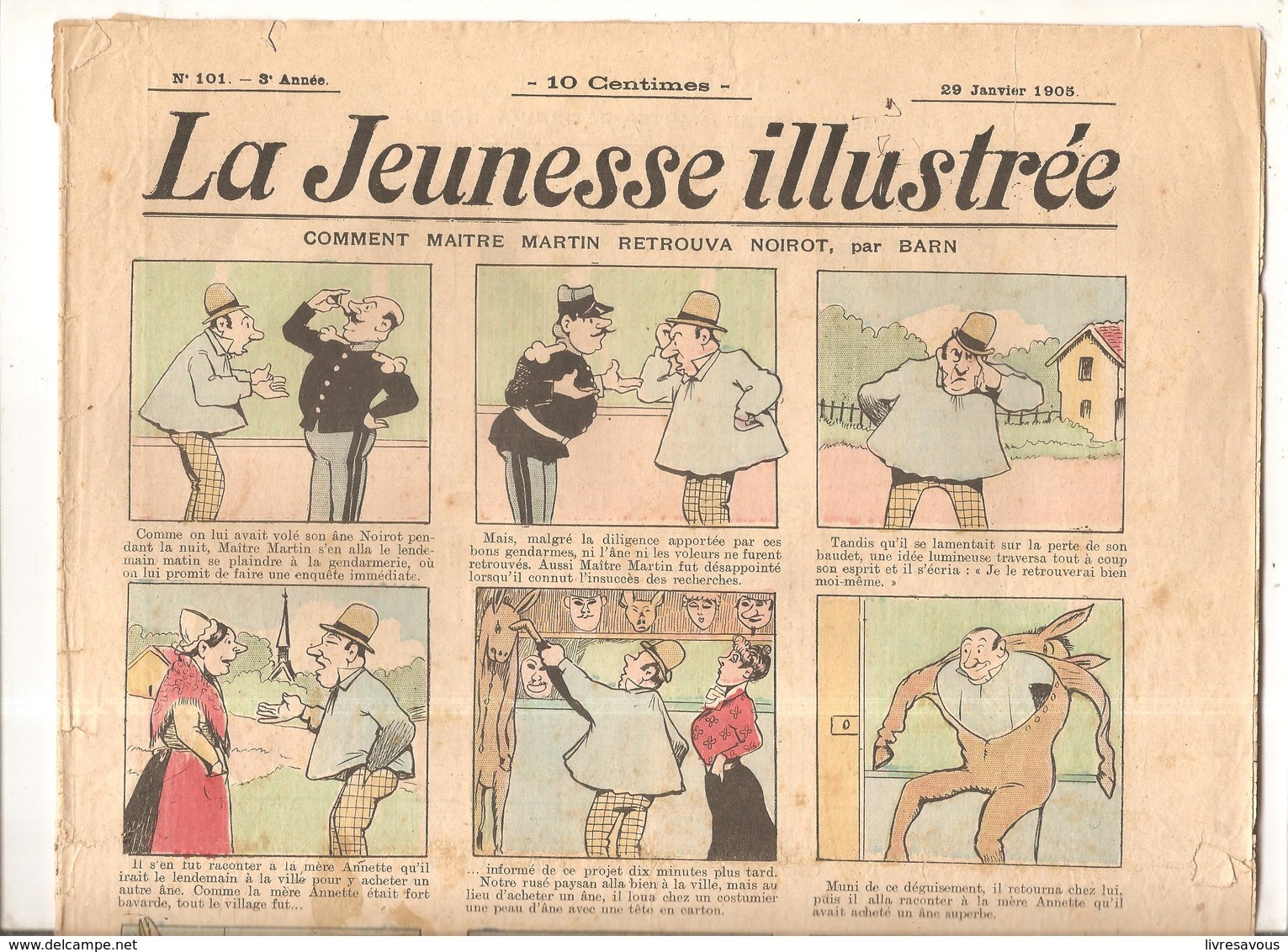 La Jeunesse Illustrée N°101 Du 29 Janvier 1905 COMMENT MAITRE MARTIN RETROUVA NOIROT Par BARN - Jeunesse Illustrée, La