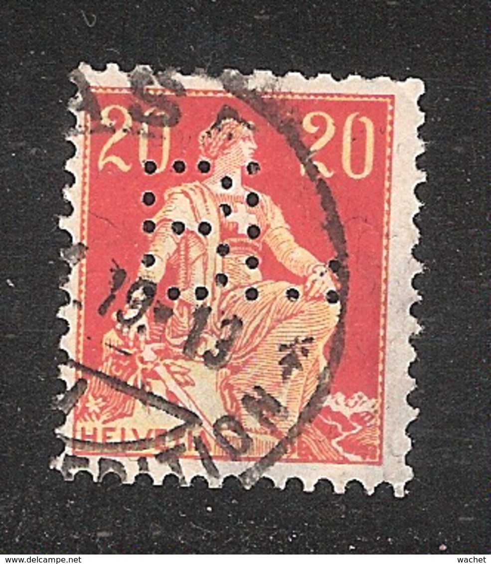 Perfin/perforé/lochung Switzerland No 98  TYPE II 1908-1933 - Hélvetie Assise Avec épée  BL  (31) - Gezähnt (perforiert)