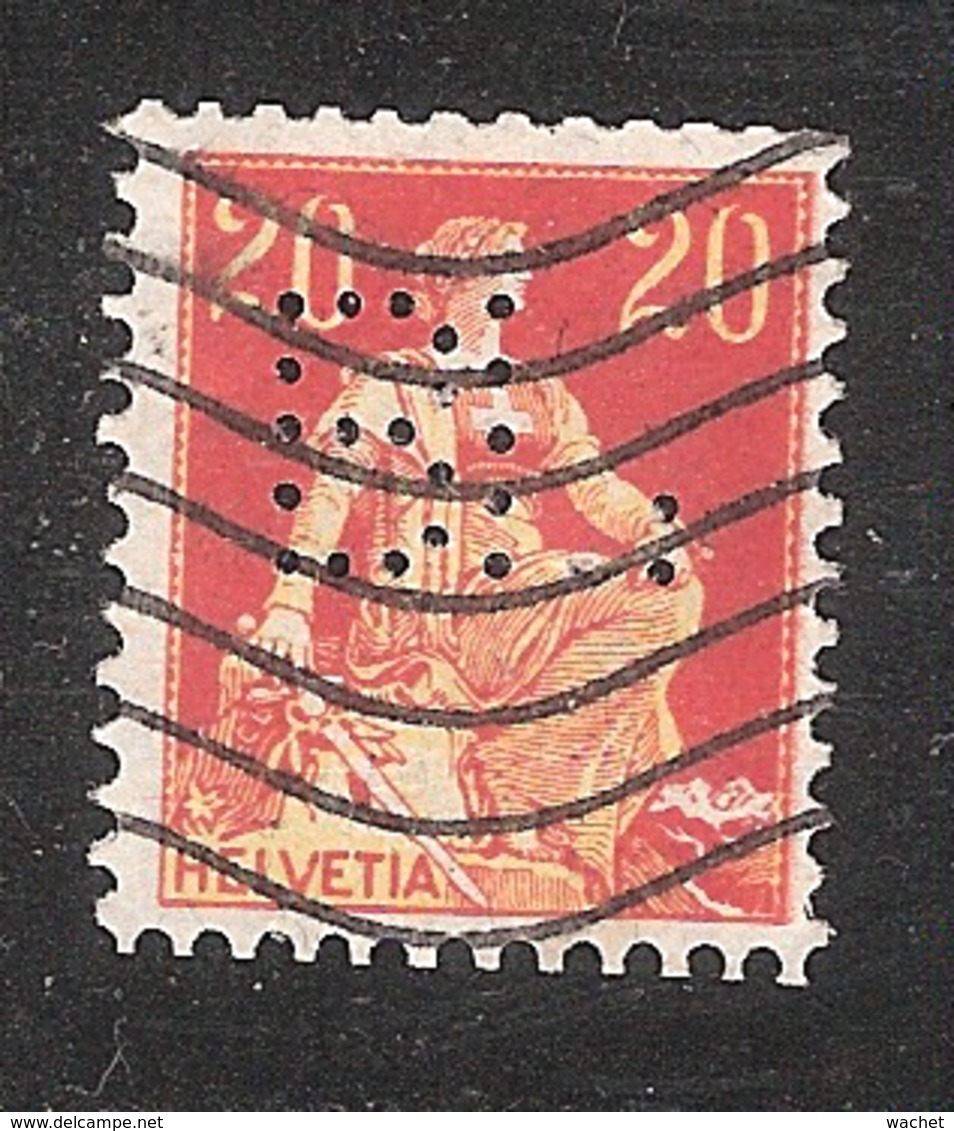 Perfin/perforé/lochung Switzerland No 98  TYPE II 1908-1933 - Hélvetie Assise Avec épée  BL  (31) - Gezähnt (perforiert)