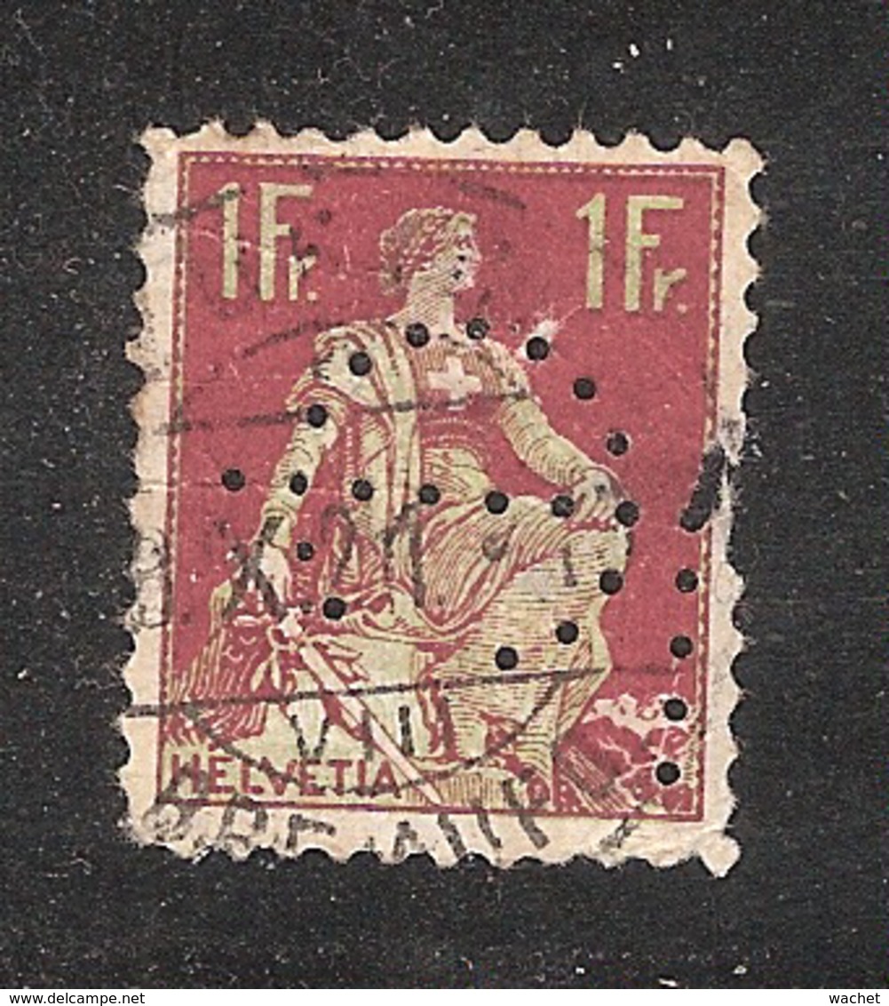 Perfin/perforé/lochung Switzerland No 105  TYPE II 1908-1933 - Hélvetie Assise Avec épée  CL - Perfins