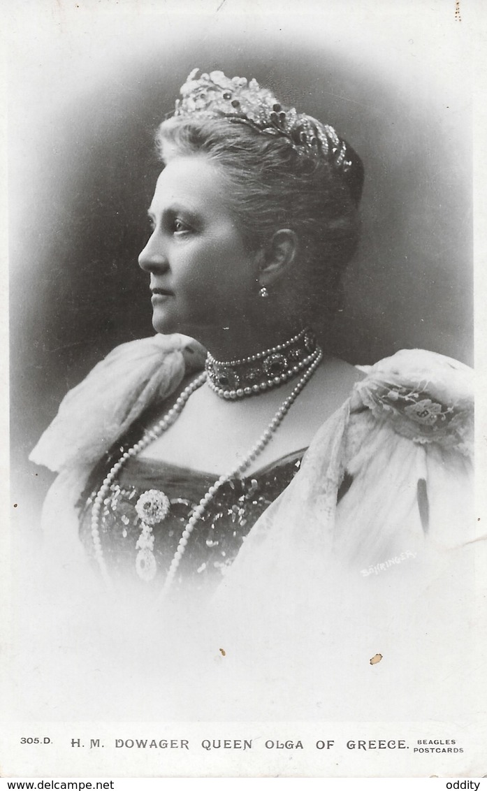 Edwardian Photo Postcard Of H.M. Dowager Queen Olga Of Greece, Royal Family, J. Beagles & Co. - Donne Celebri