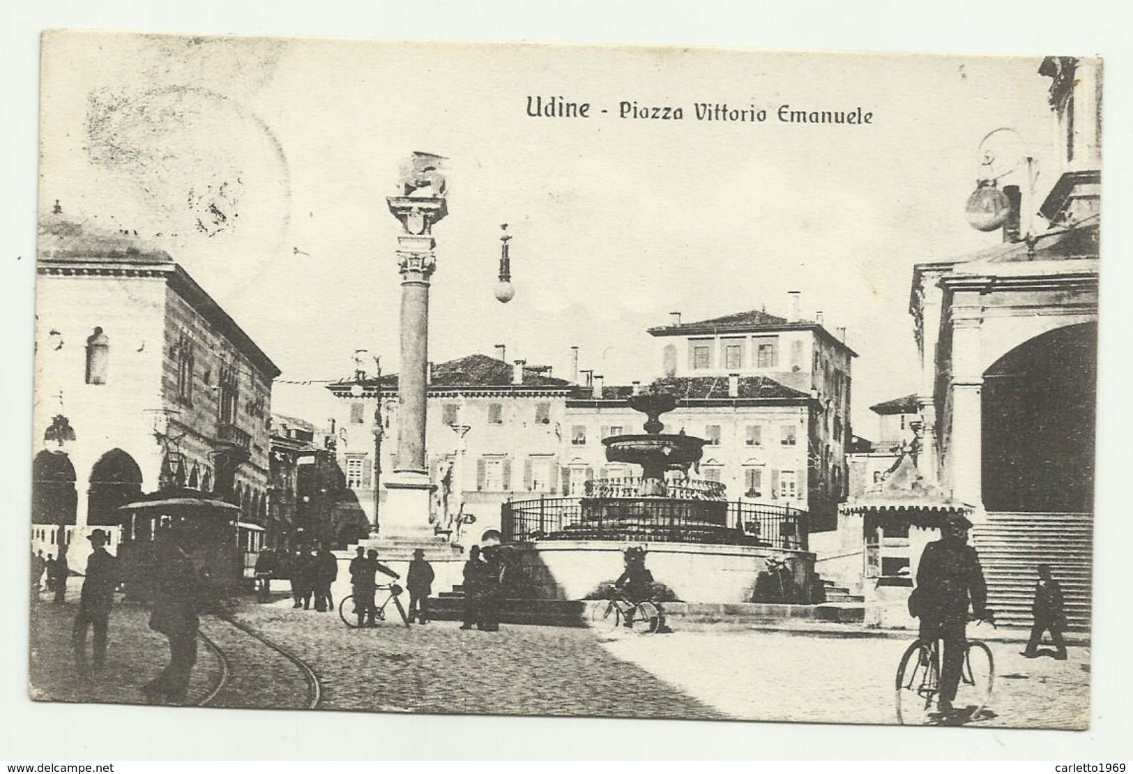 UDINE - PIAZZA VITTORIO EMANUELE 1916  VIAGGIATA FP - Udine