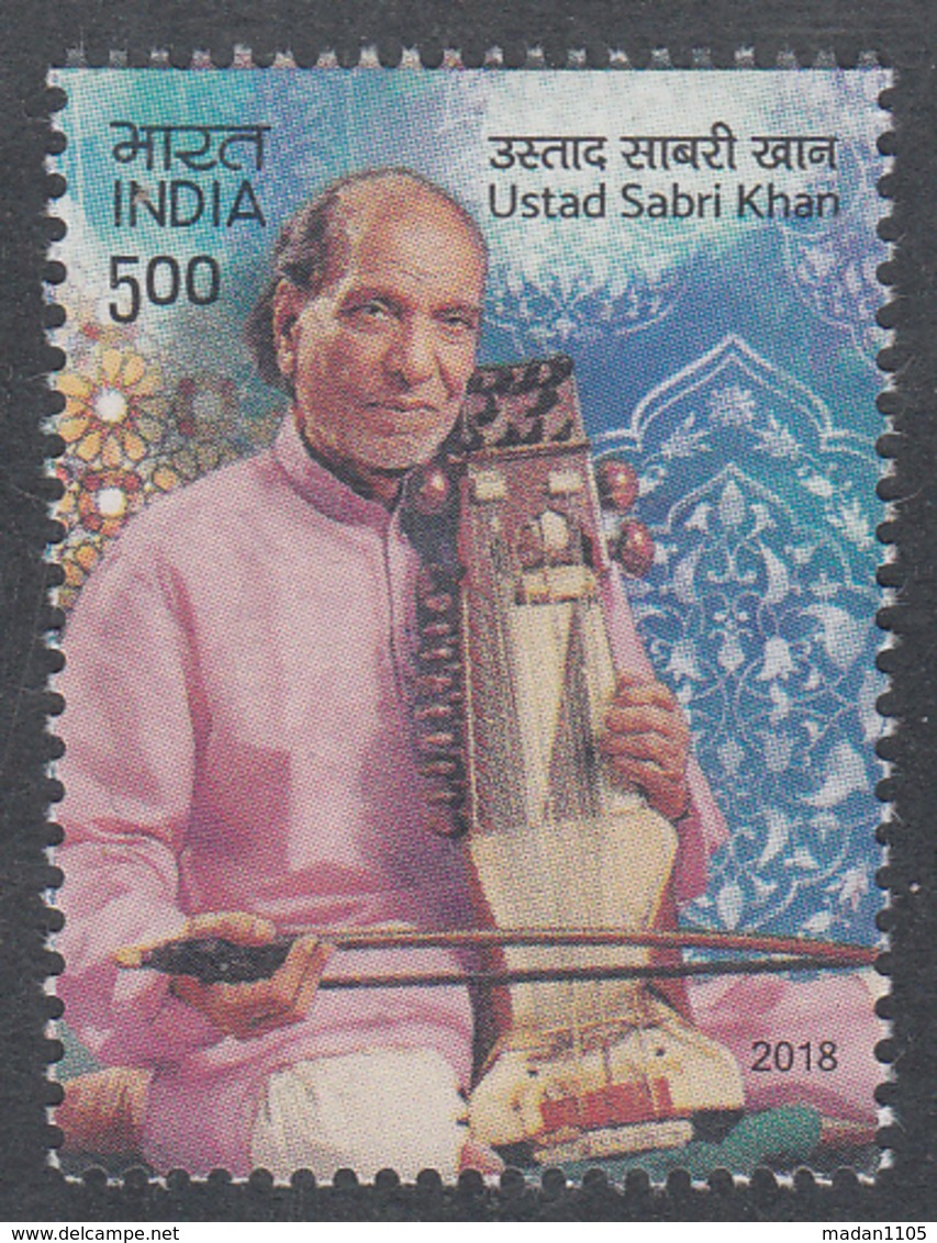 INDIA 2018 Ustad  SABRI KHAN, Musician, Music, 1v.   ,MNH(**) - Nuovi