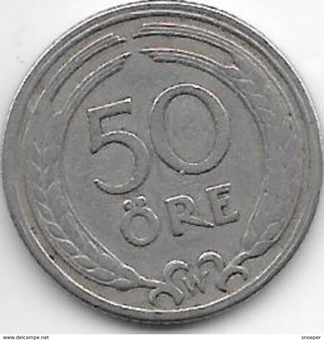 *sweden 50 Ore 1920 OVAAL 0  Km 796  Vf - Suède