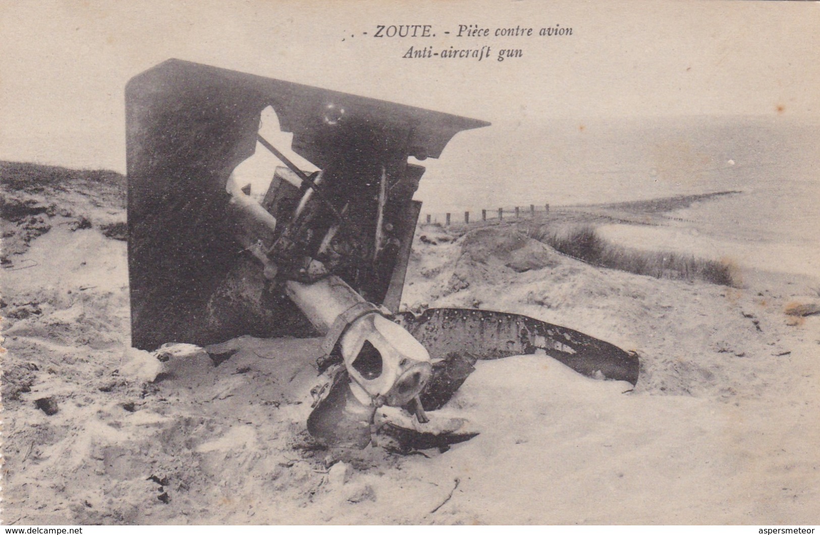 ZOUTE. PIECE CONTRE AVION ANTI AIRCRAFT GUN. HEURI GEORGES. CIRCA 1910s BELGIUM - BLEUP - Materiaal