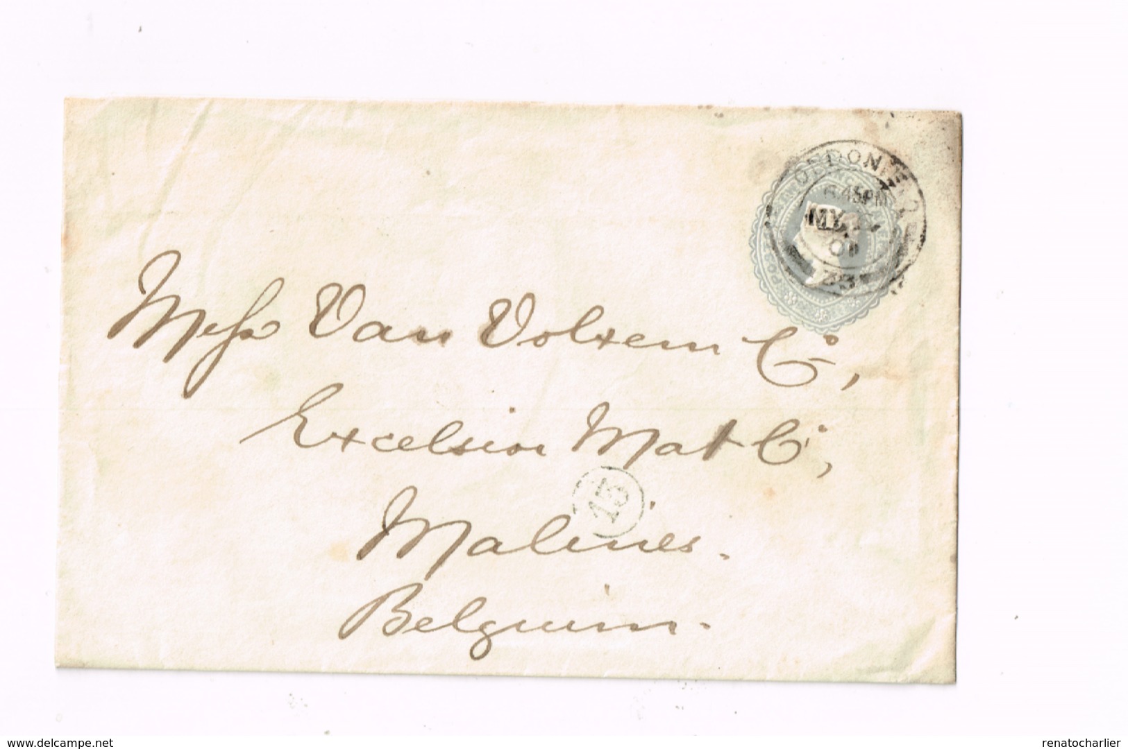 Entier Postal  à 2 Pence.Expédié De London à Malines (Belgique) - Entiers Postaux