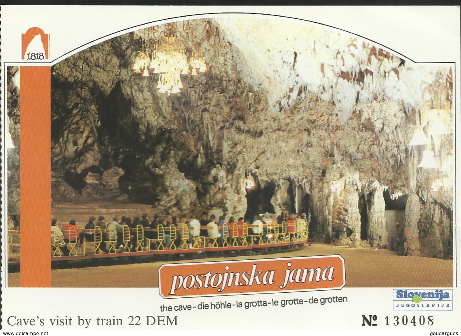 Entrée Numérotée De La Grotte Postojnska Jama En Slovénie - Tickets D'entrée