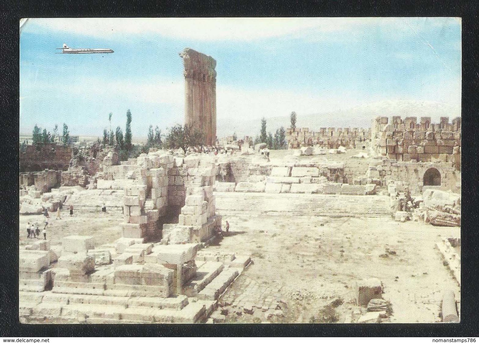 Lebanon Liban Airline M.E.A Air Picture Baalbeck View Card - Lebanon