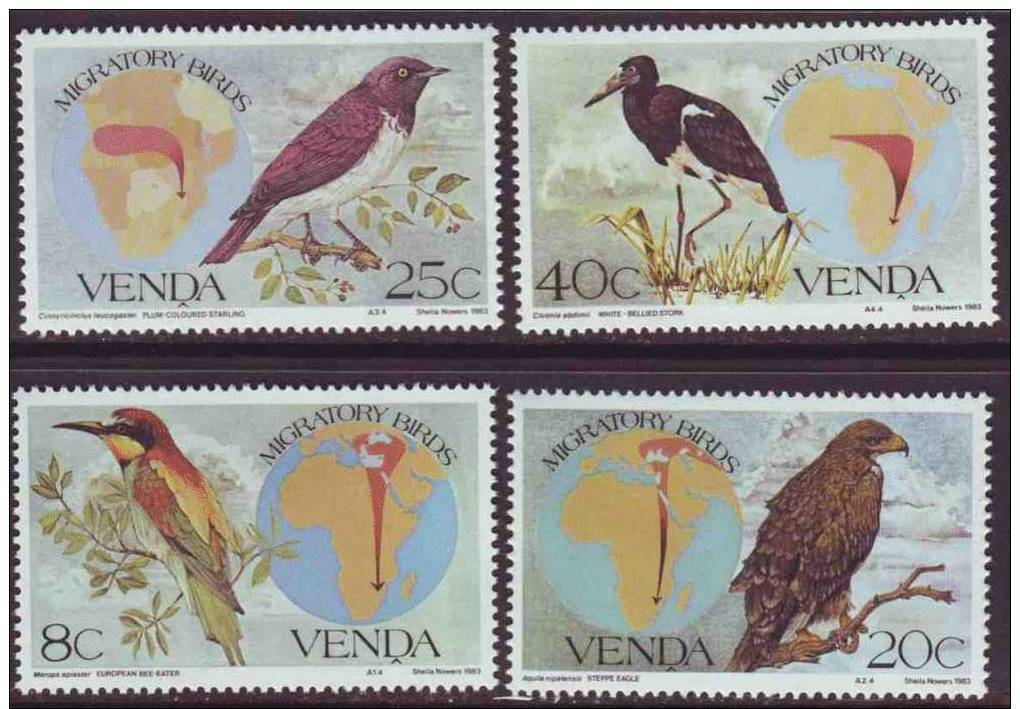 D90819 Venda South Africa 1983 MIGRATION BIRDS EAGLE MNH Set- Afrique Du Sud Afrika RSA Sudafrika - Venda