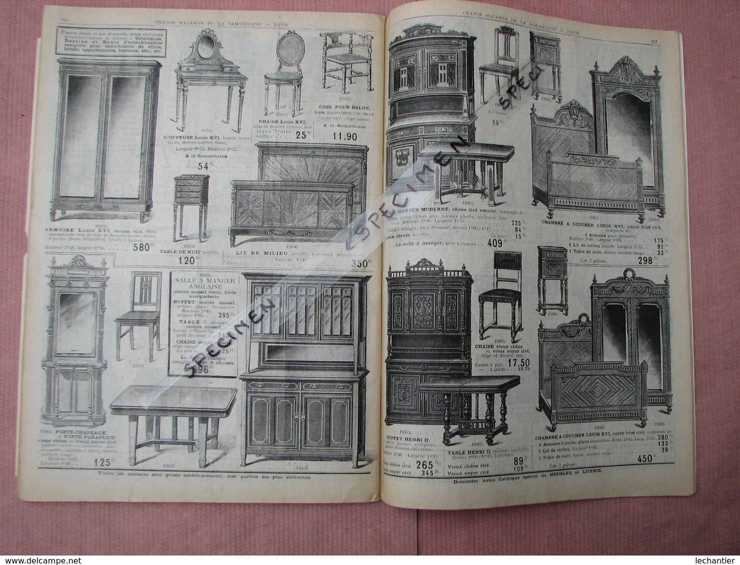 La Samaritaine 1912 /1913 gros catalogue HiverL 160 pages 185X260 mode et divers + documents divers  T.B.E.