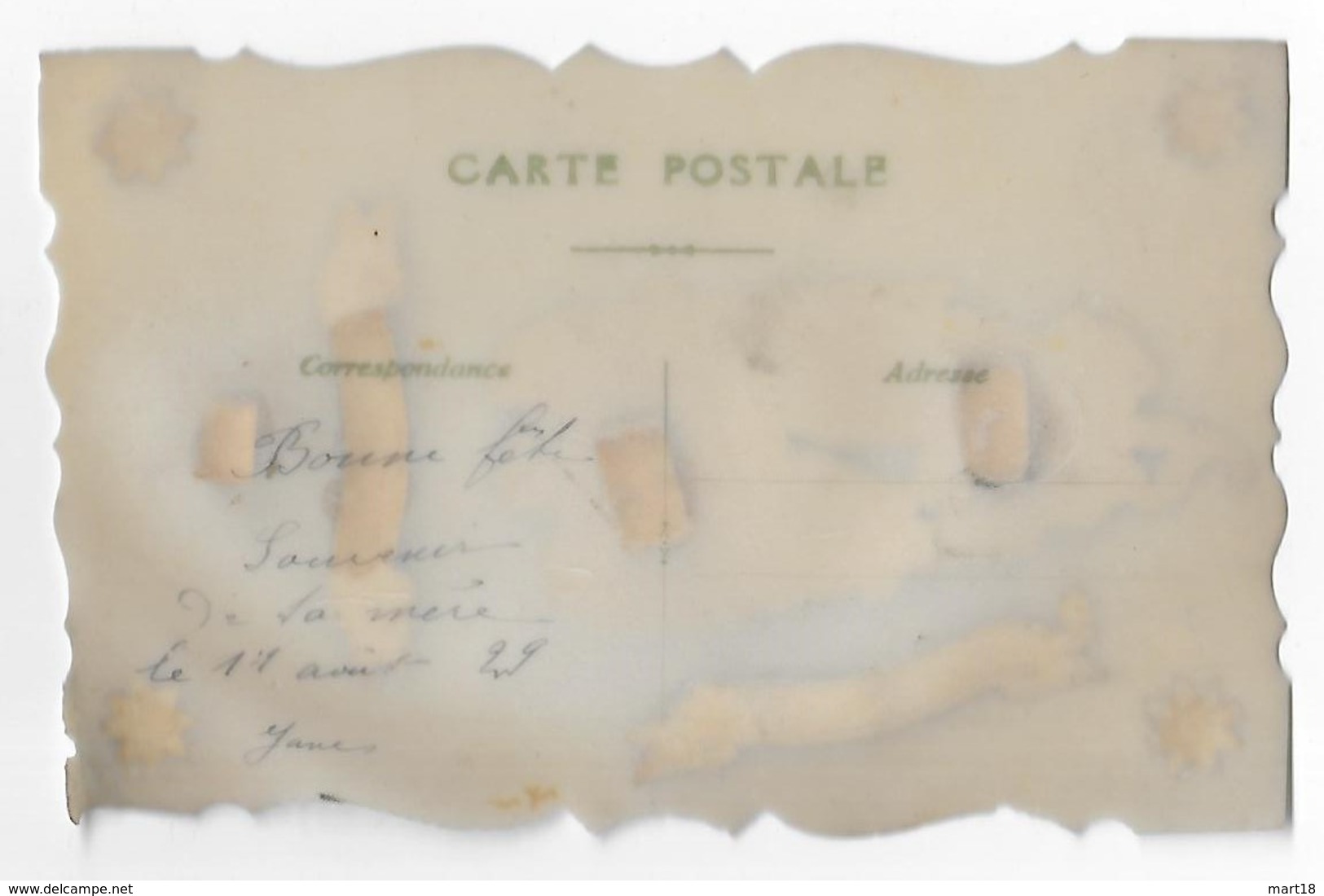 Carte Postale Célluloïde ( Anniversaire - Angelot - 1929 - - Autres & Non Classés