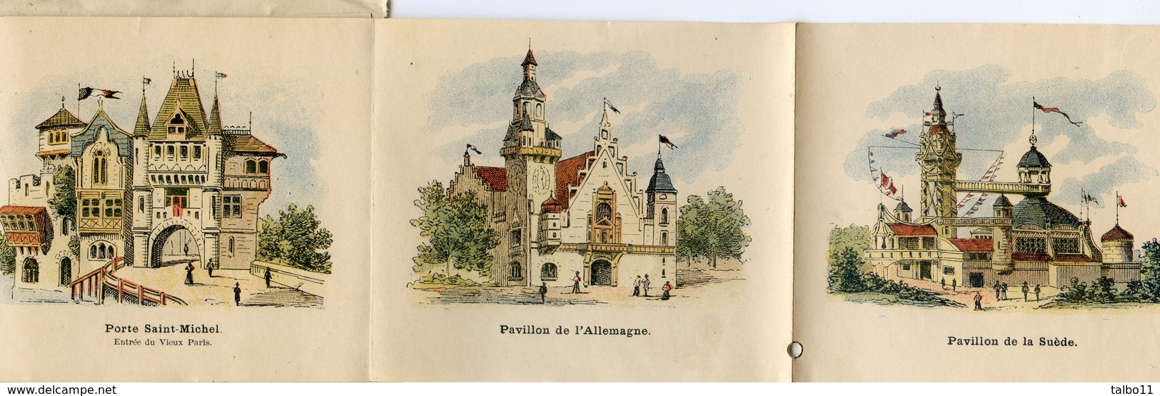 Souvenir De L'exposition De 1900 - Principaux Monuments - Depliants Avec 12 Dessins Couleur De L'illustrateur A. Vasset - Unclassified