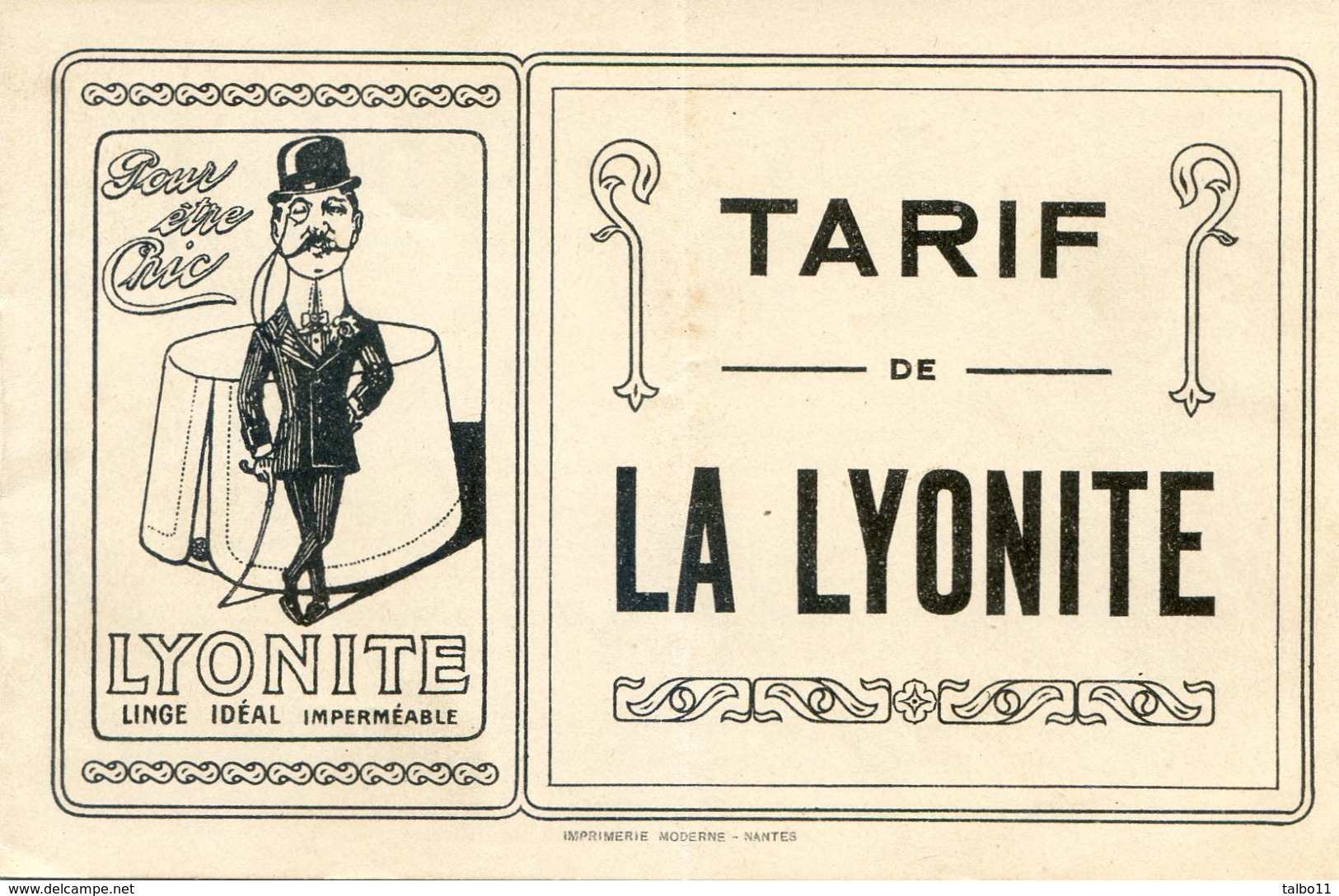 Document - Livret Tarif De La Linolite - Pour Etre Chic - Cravate, Plastron, Cols, Manchettes - Publicités