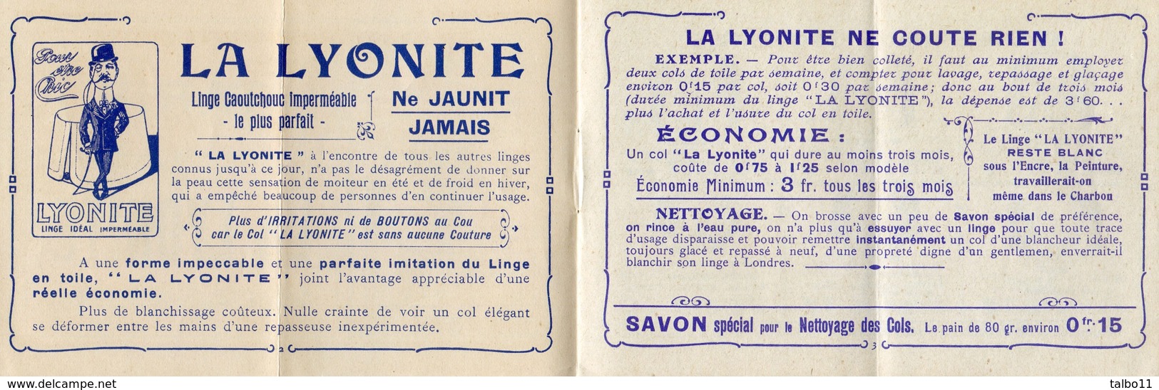 Document - Livret Tarif De La Linolite - Pour Etre Chic - Cravate, Plastron, Cols, Manchettes - Reclame