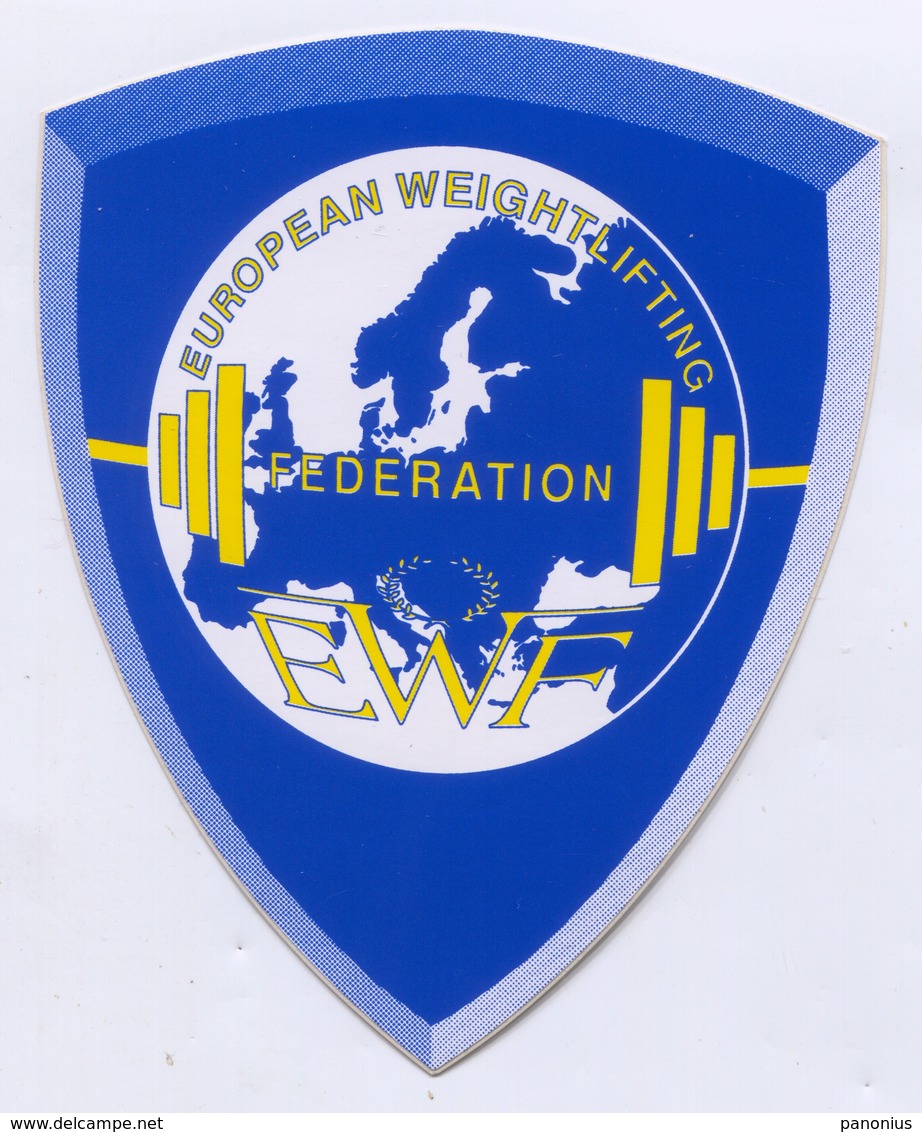 EWF EUROPEAN HALTEROPHILE WEIGHTLIFTING FEDERATION STICKERS AUTOCOLLANT, D 11 X 9 Cm - Other & Unclassified