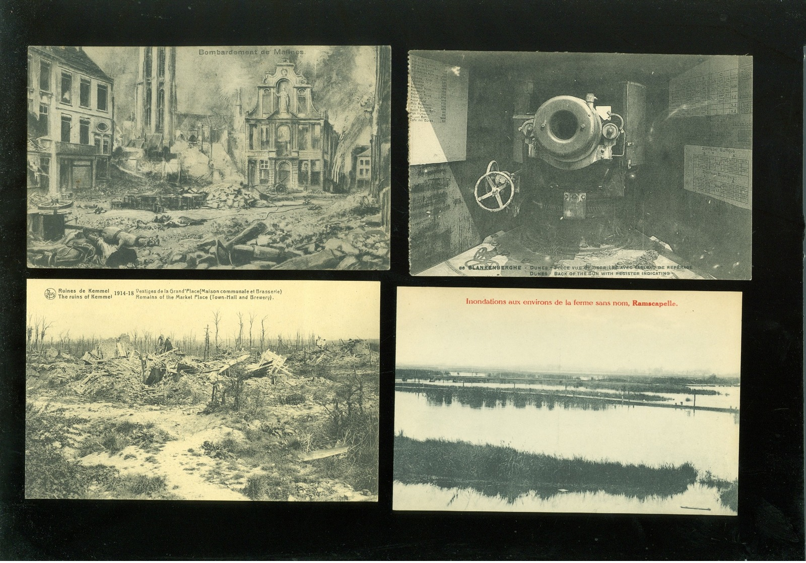 Beau lot de 60 cartes postales de Belgique  guerre  ruines     Mooi lot van 60 postkaarten van België  ruinen  oorlog