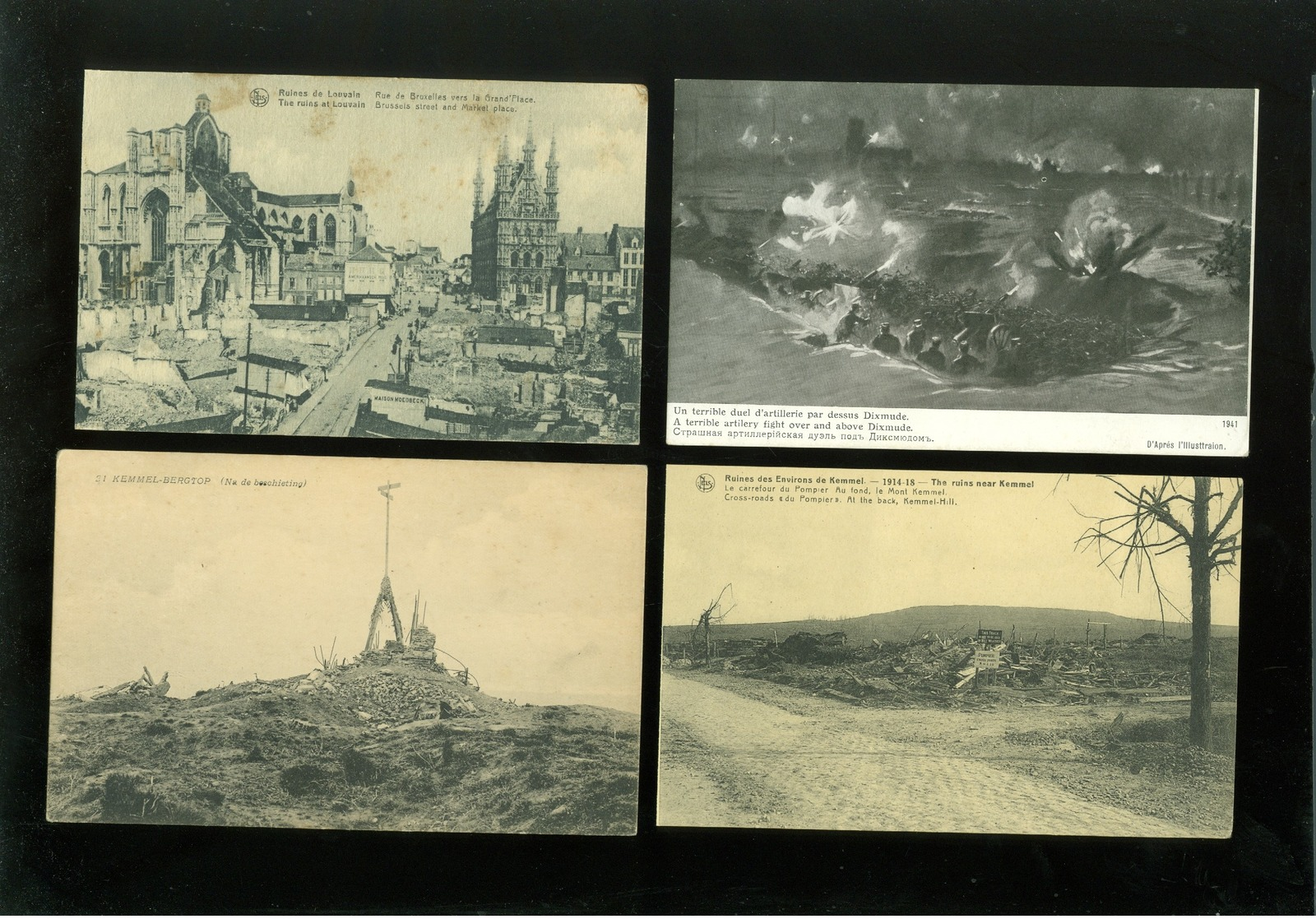 Beau lot de 60 cartes postales de Belgique  guerre  ruines     Mooi lot van 60 postkaarten van België  ruinen  oorlog