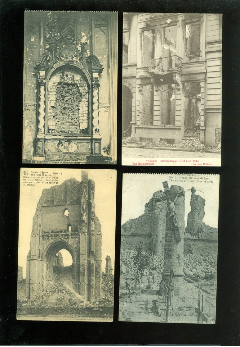 Beau lot de 60 cartes postales de Belgique  guerre  ruines     Mooi lot van 60 postkaarten van België  ruinen  oorlog