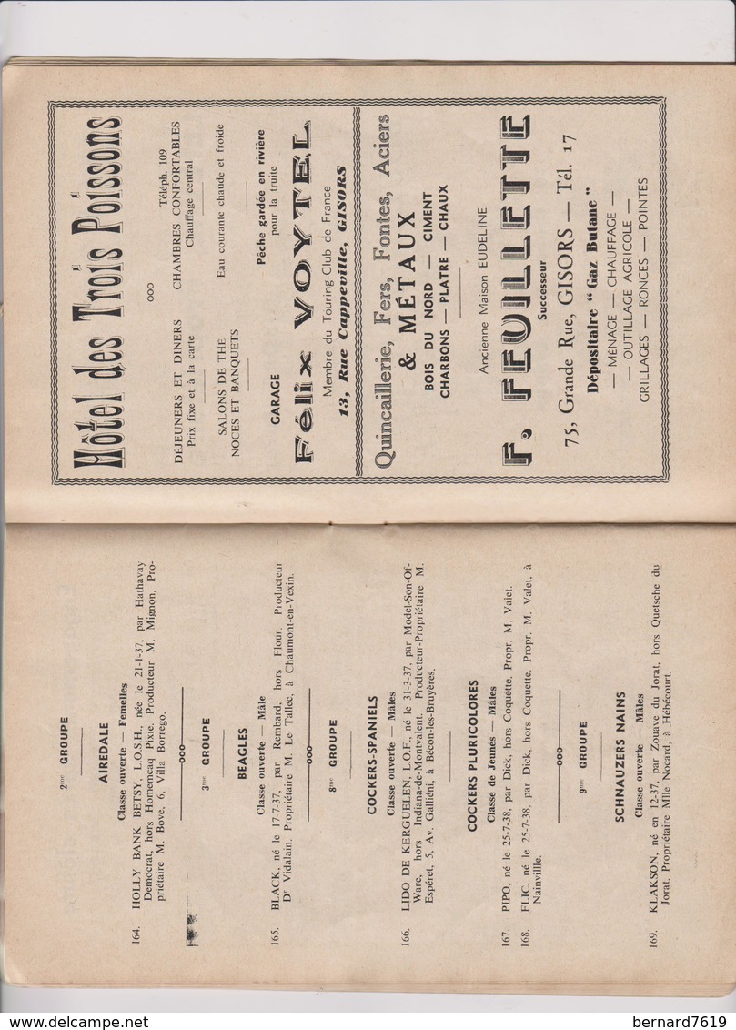 Livret  27 Gisors   44 Pages   5 Eme Exposition Canine Le 21 Mai 1939 - Autres & Non Classés