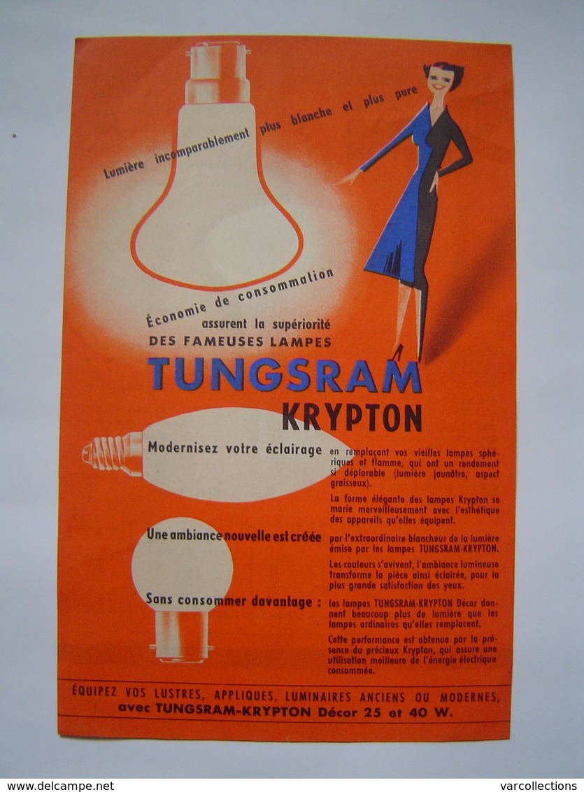 PUBLICITE Ancienne : AMPOULE CLAUDE / TUNGSRAM KRYPTON - Publicités