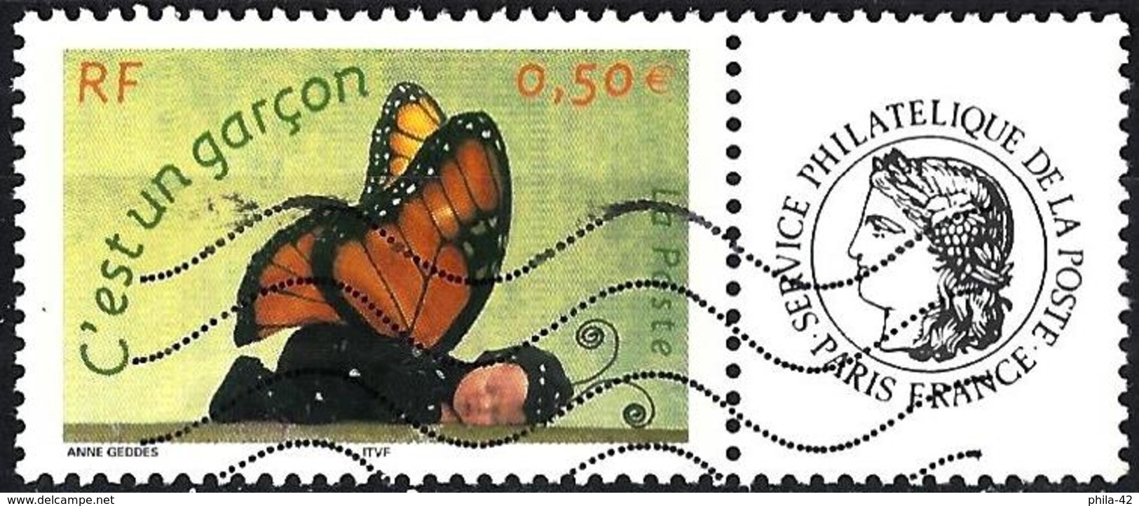 France 2004 - Butterfly " It's A Boy" + Label Cérès ( Mi 3779 - YT 3635A ) - Autres & Non Classés