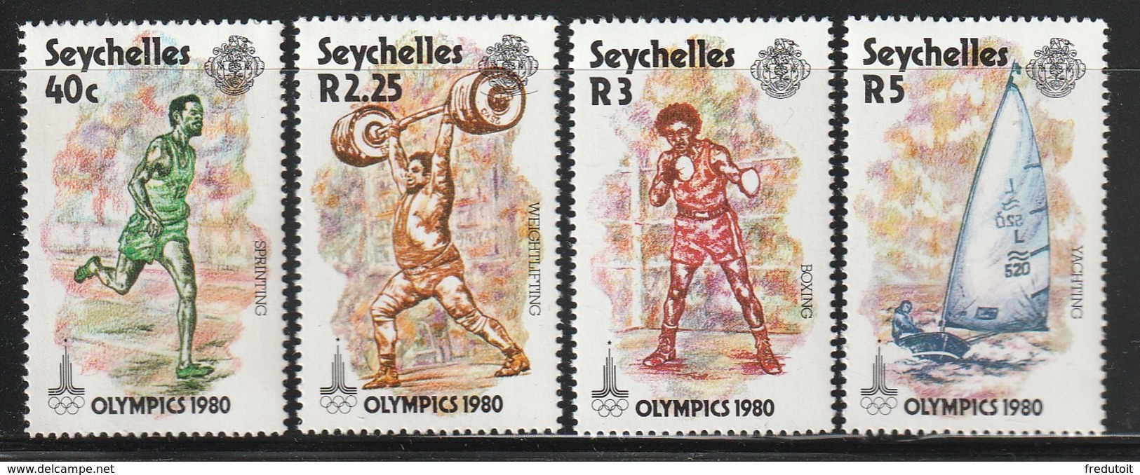 SEYCHELLES - N°446/9 ** (1980)  J.O MOSCOU - Seychelles (1976-...)