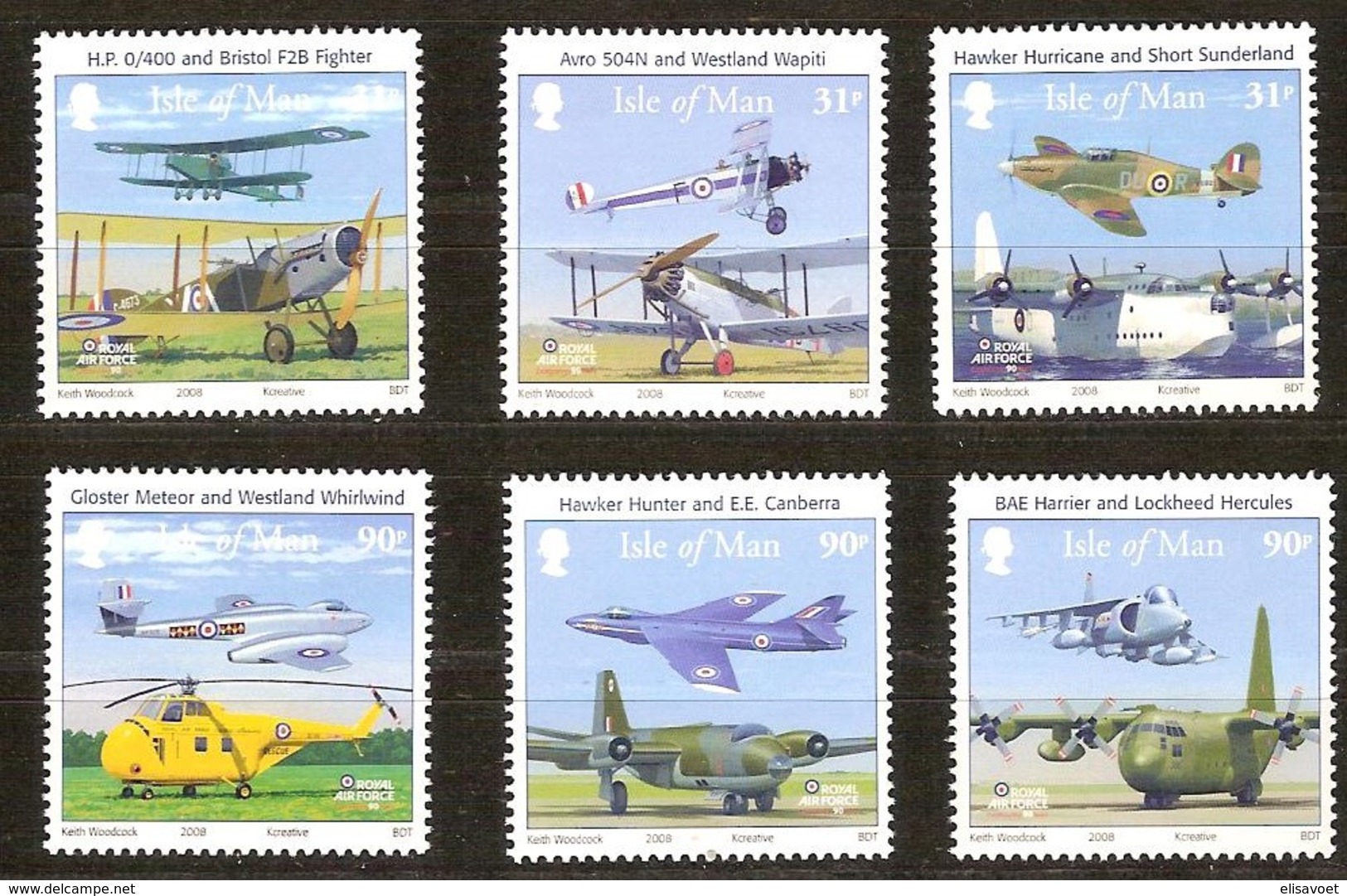 Île De Man 2008 Yvertn° 1444-1449 *** MNH   Cote 15 Euro Aviation Airplanes RAF - Man (Ile De)