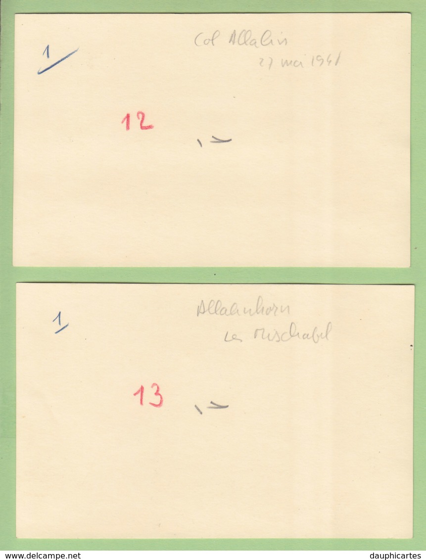 SAAS FEE : Les Mischabel, Allalinhorn, Valais Suisse, Mai 1948.  4 Photos . Allalinhorn - Lieux
