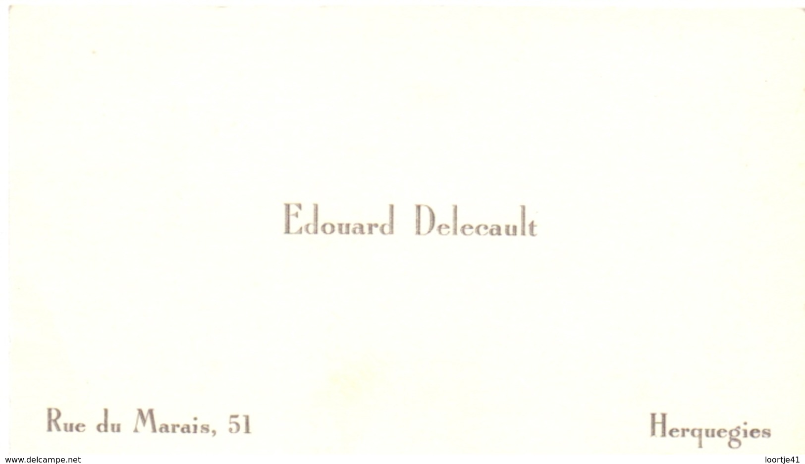 Visitekaartje - Carte Visite - Edouard Delecault - Herquegies - Visiting Cards