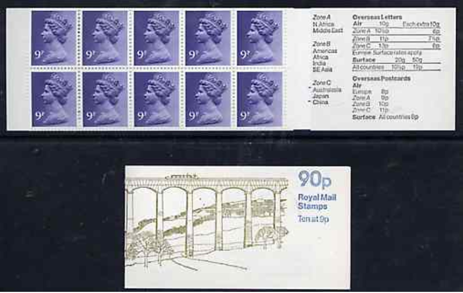 Booklet - Great Britain 1978-79 British Canals #2 (Llangollen Canal) 90p Folded Booklet With Margin At Right (... - Carnets