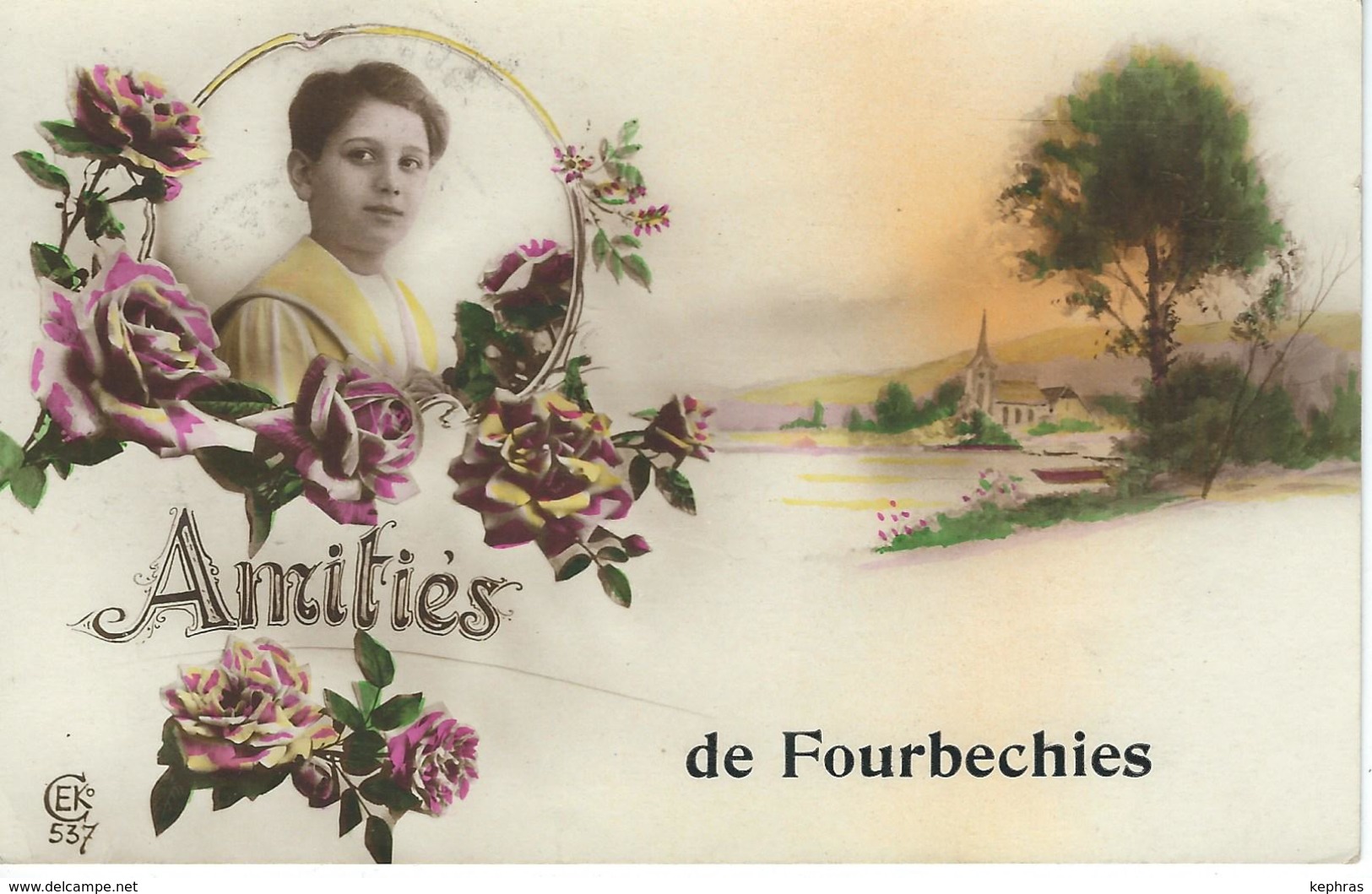 Amitiés De FOURBECHIES - Cachet De La Poste 1924 - Froidchapelle