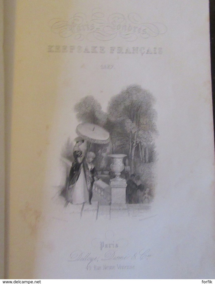 Lot de 2 livres Keepsake Français 1837 et non-daté (1841 ??) - Bon état, nombreuses gravures