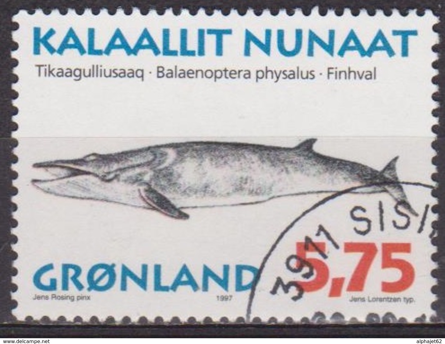 Faune Marine - Mammifères Marins - GROENLAND - Rorqual Commun - N° 285 - 1997 - Oblitérés