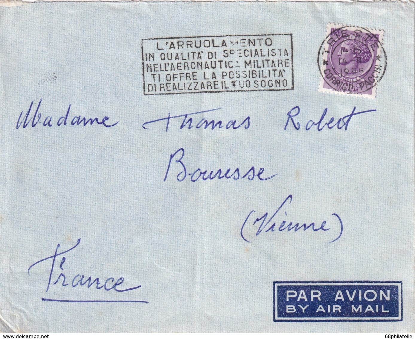 ITALIE  1955 LETTRE DE TRIESTE - 1946-60: Marcophilie