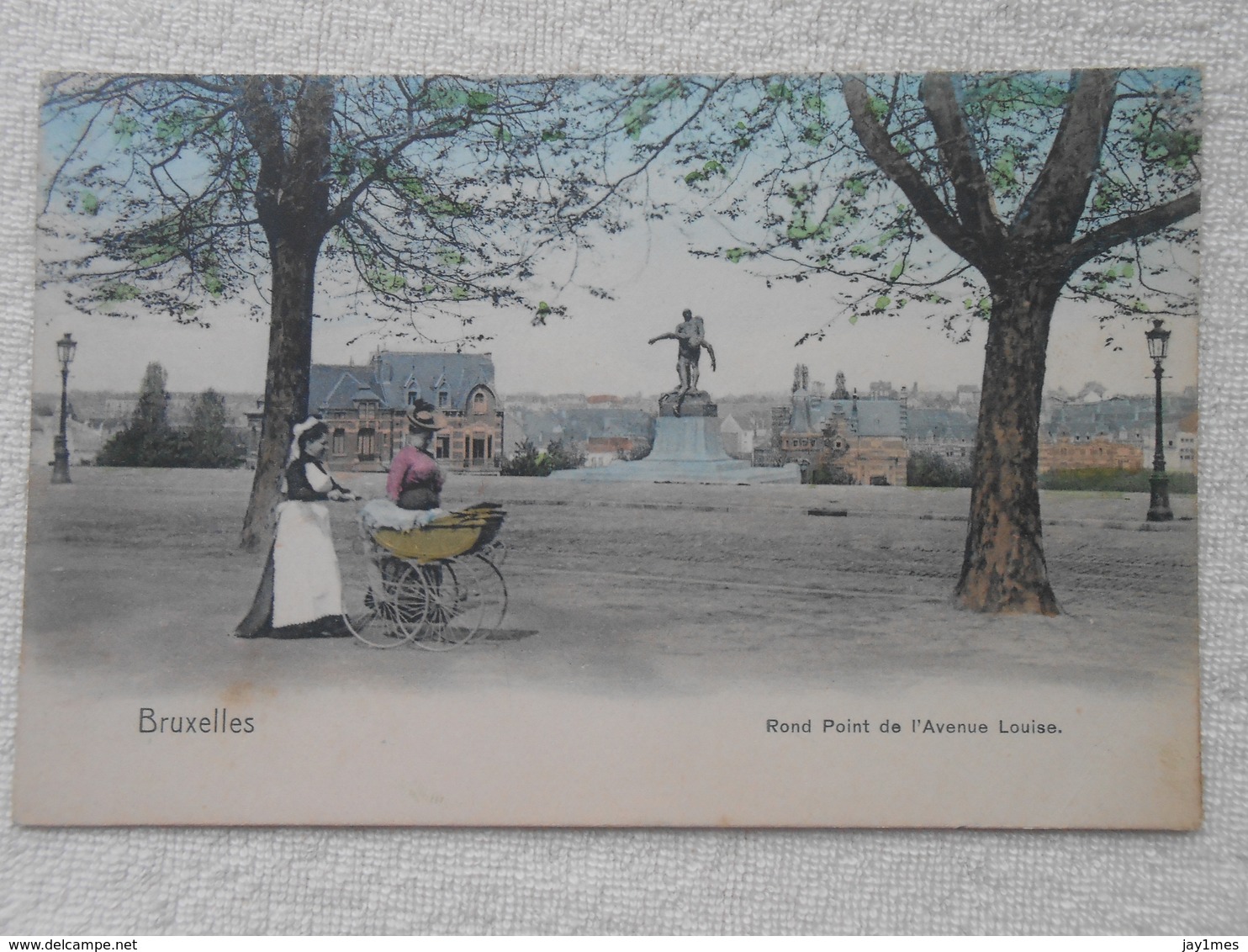 Cpa Bruxelles Rond Point Avenue Louise Colorisée 1907 - Avenues, Boulevards