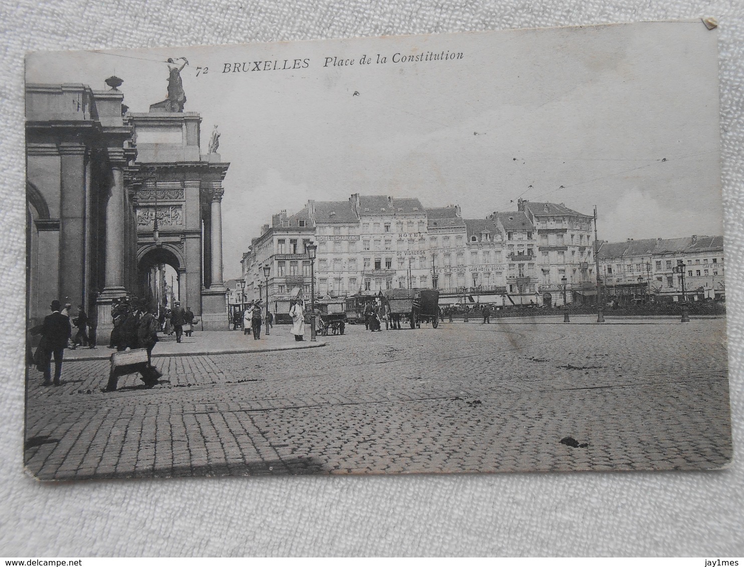 Cpa Bruxelles Place Constitution 1907 - Places, Squares