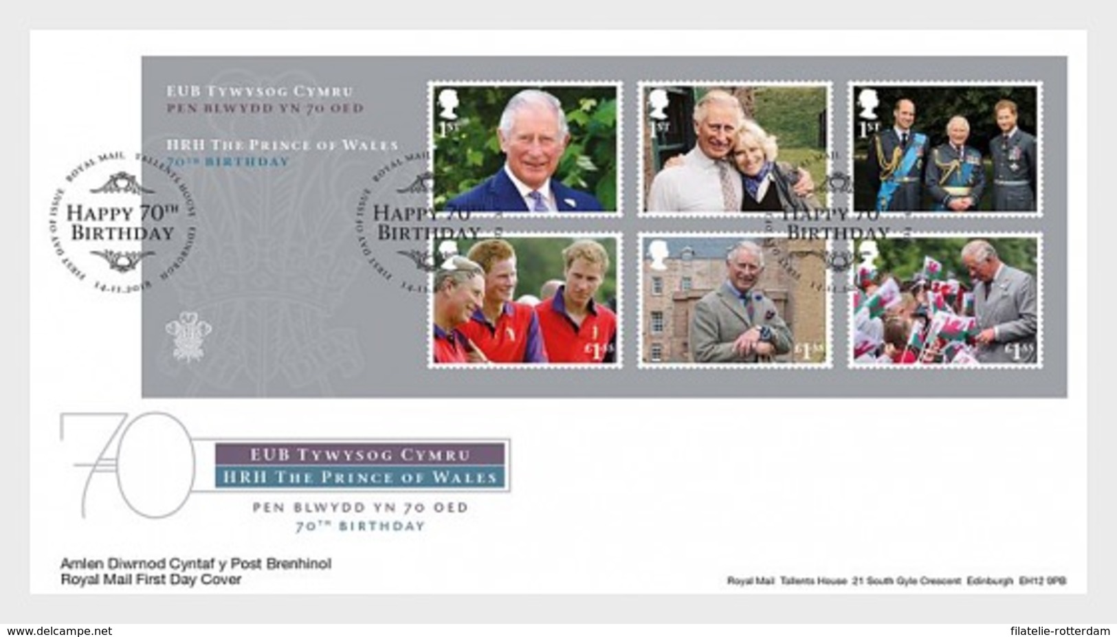 Groot-Brittannië / Great Britain - Postfris / MNH - FDC Sheet 70e Verjaardag Prins Charles 2018 - Ongebruikt