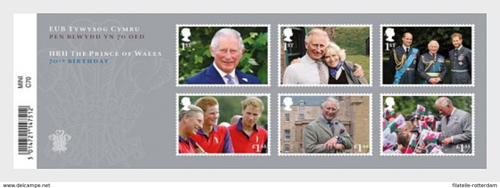 Groot-Brittannië / Great Britain - Postfris / MNH - Sheet 70e Verjaardag Prins Charles 2018 - Ungebraucht