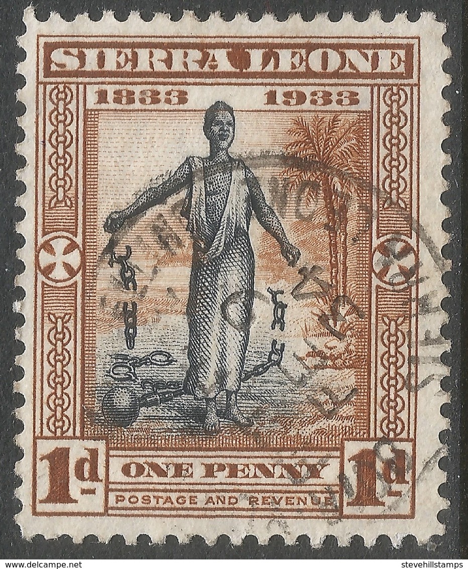 Sierra Leone. 1933 Centenary Of Abolition Of Slavery And Death Of William Wilberforce. 1d Used. SG 169 - Sierra Leone (...-1960)