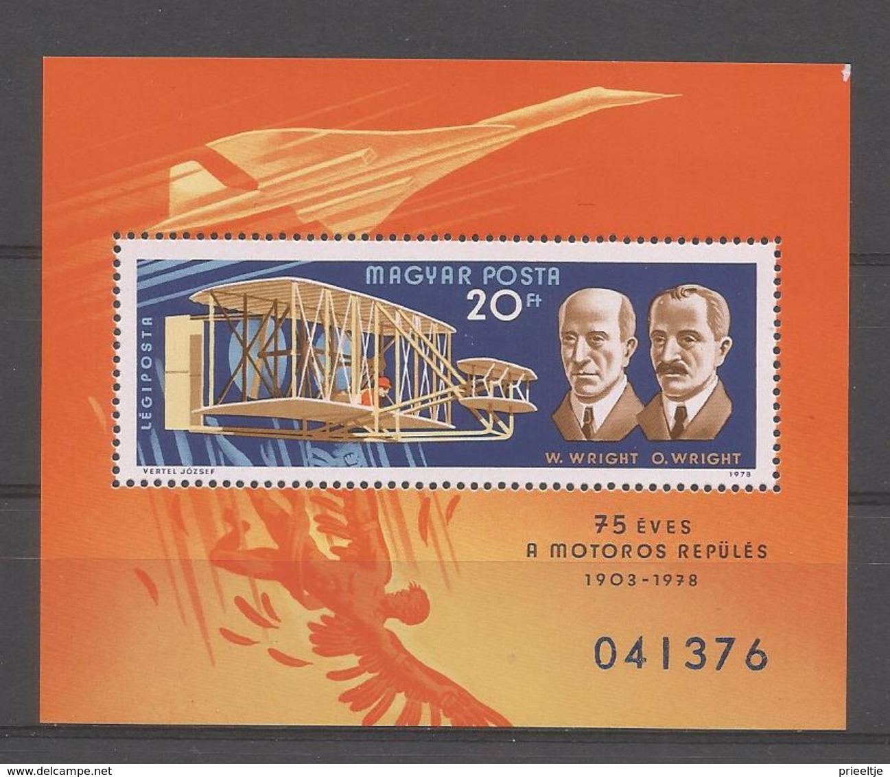 Hungary 1978 Aviation S/S  Y.T. BF 135 ** - Blocs-feuillets