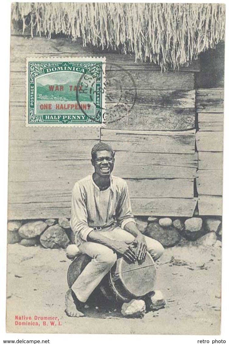 Cpa République Dominicaine / Dominica - Native Drummer B.W.I. ( Joueur De Tambour ) - Dominikanische Rep.