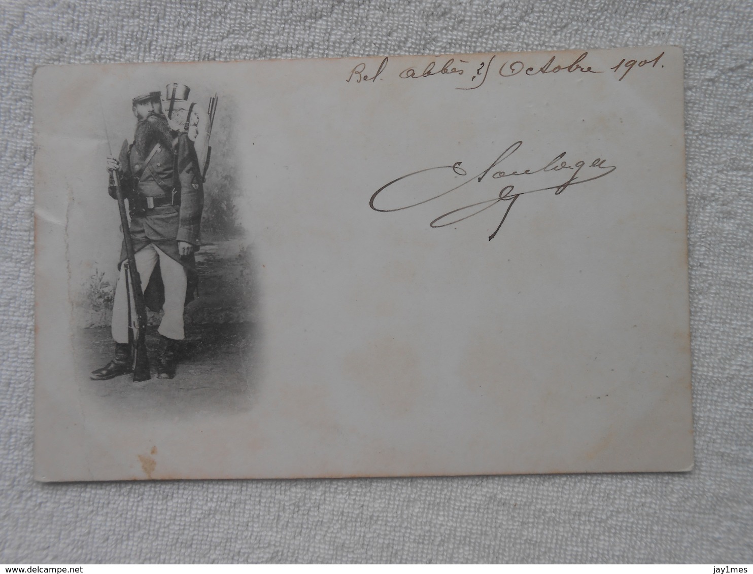 Cpa Legion étrangère  Legionnaire Carte Timbrée En 1901 De  Sidi Bel Abbes Algerie - Regimenten