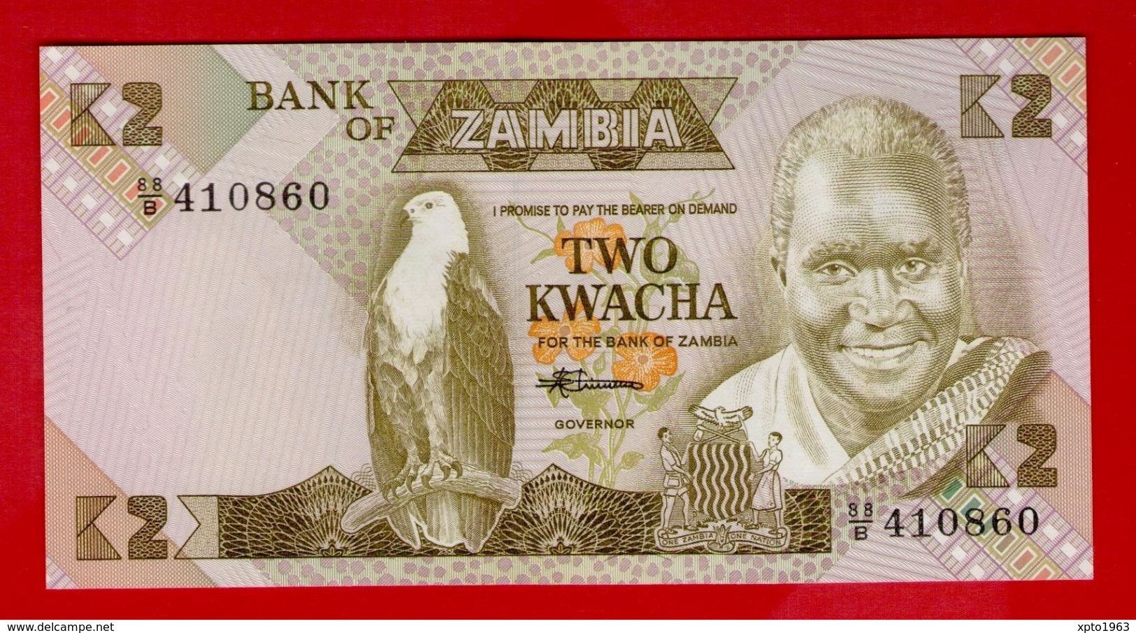 ZAMBIA 2 KWACHA ND(1980-1988) P-24c UNC - NEUF - Zambie