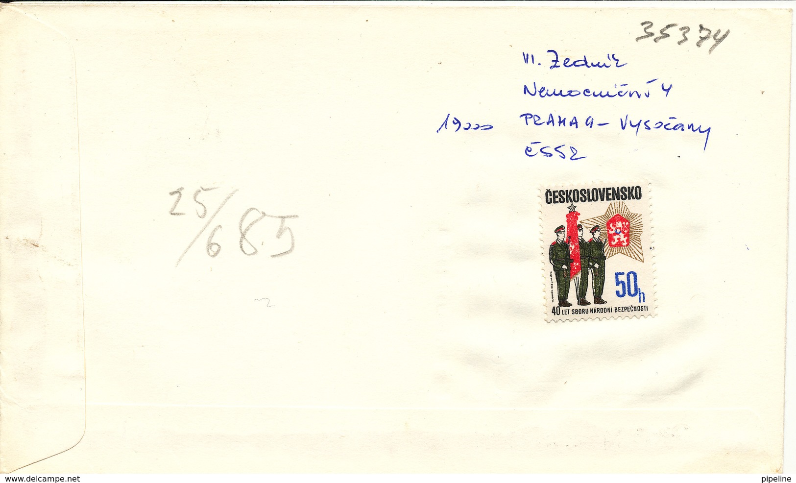 Czechoslovakia FDC 4-6-1985 Josef Capek In Pair With Cachet Uprated On The Backside Of The Cover And Sent To Denmark - FDC