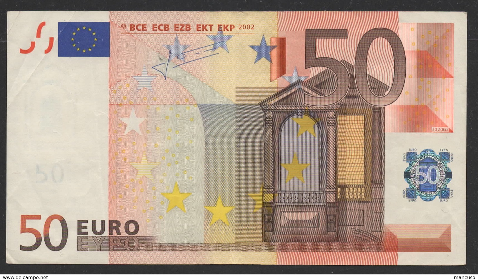 VERY RARE  50 EURO  S J020  - TRICHET   CIRCULATED - 50 Euro